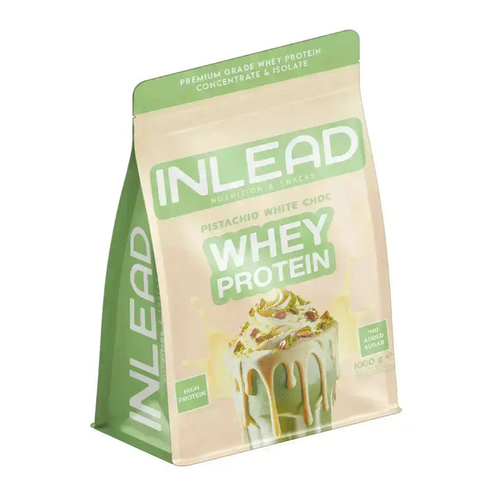 INLEAD Nutrition Whey mit Pistazie weiße Schokolade, 1000g, tolles Aminosäureprofil