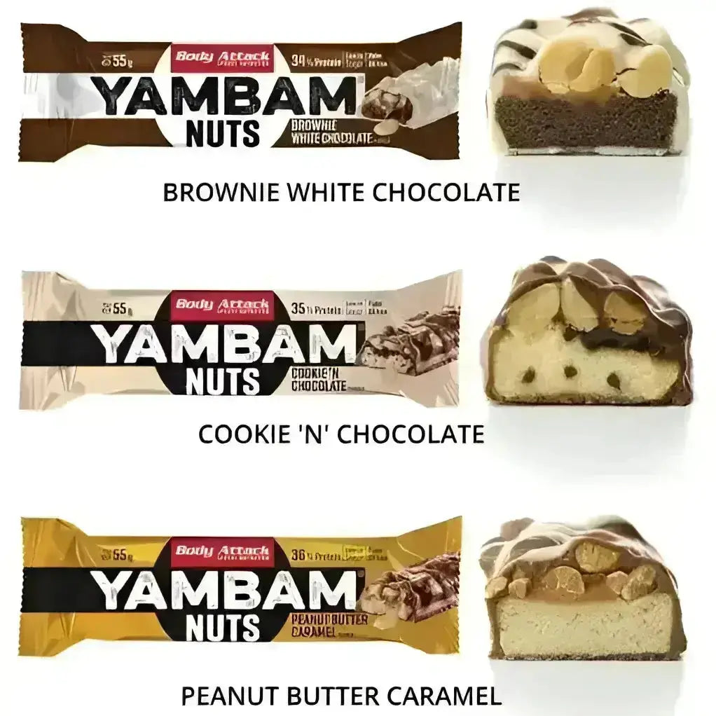 Body Attack YAMBAM NUTS Protein Riegel 15x55g