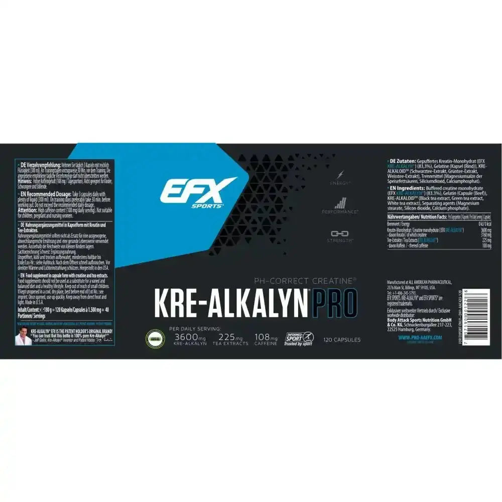 EFX Kre-Alkalyn Nitro PRO - 120 Caps