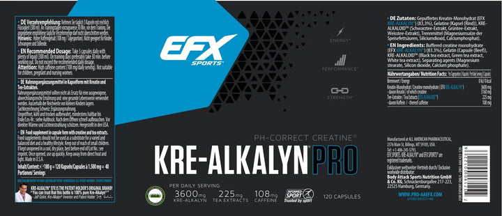 EFX Kre-Alkalyn PRO - 120 Super-Caps EFX