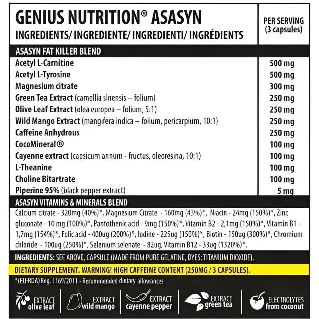 Genius Nutrition Asasyn 180 Kapseln