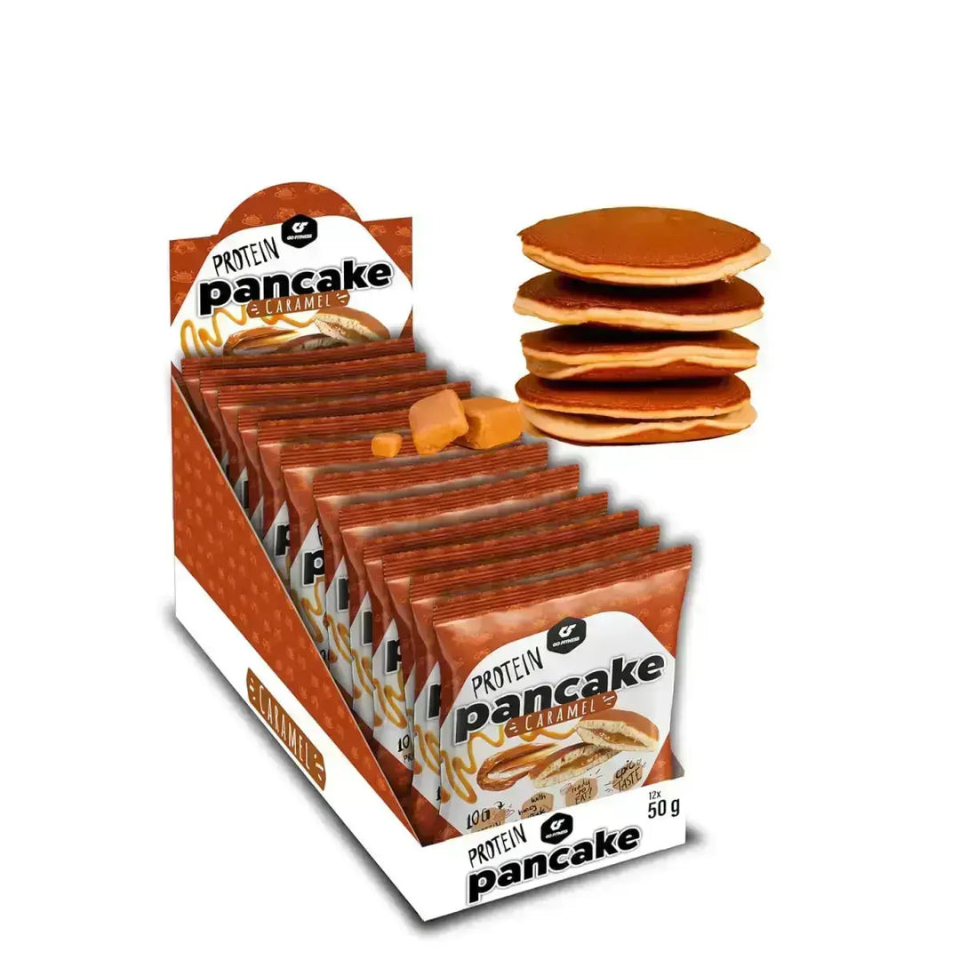 Leckere Proteinpfannkuchen im Go Fitness Protein Pancake Snackbox mit Caramel