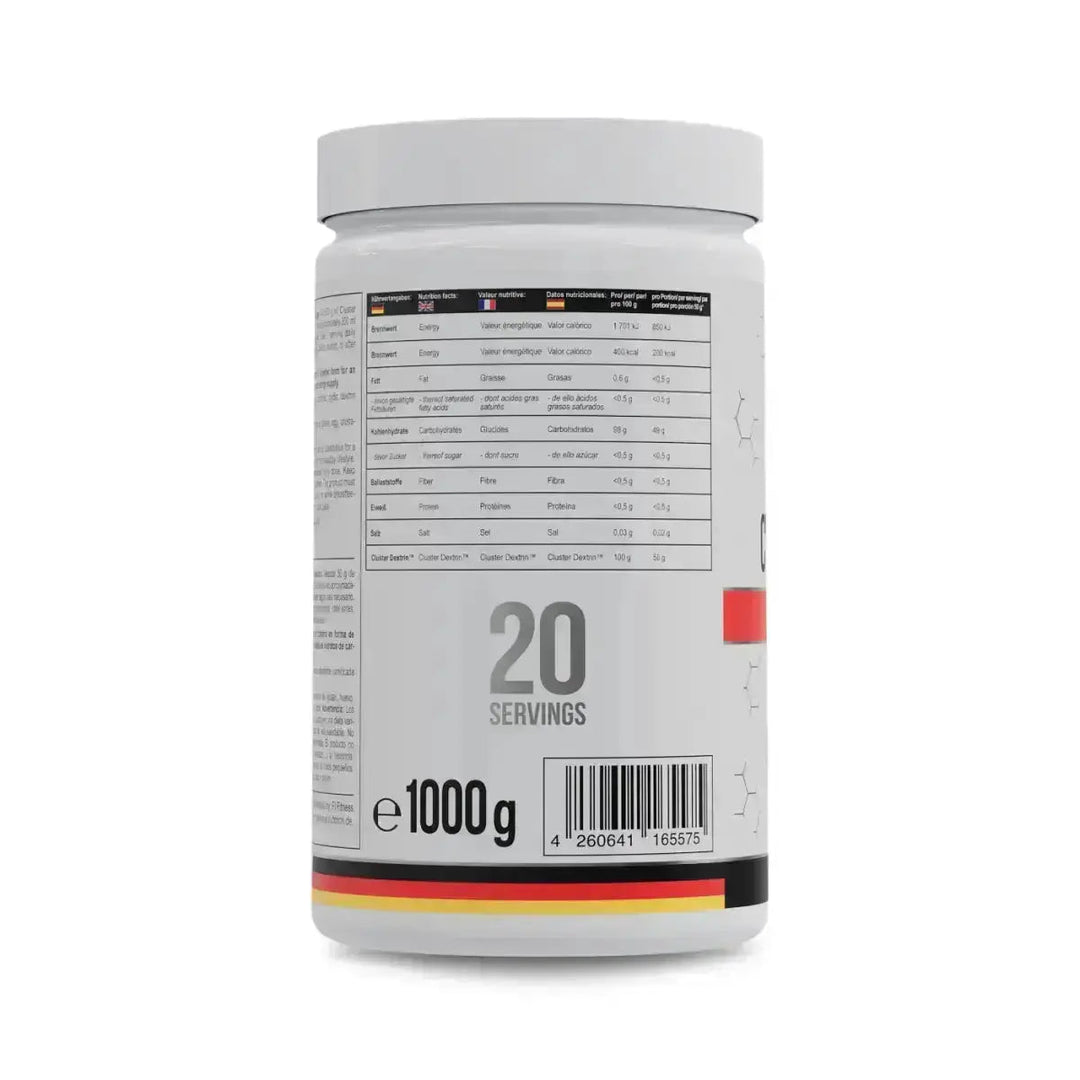 Weiße Proteinpulver Verpackung für MST Cluster Dextrin 1kg Produkt