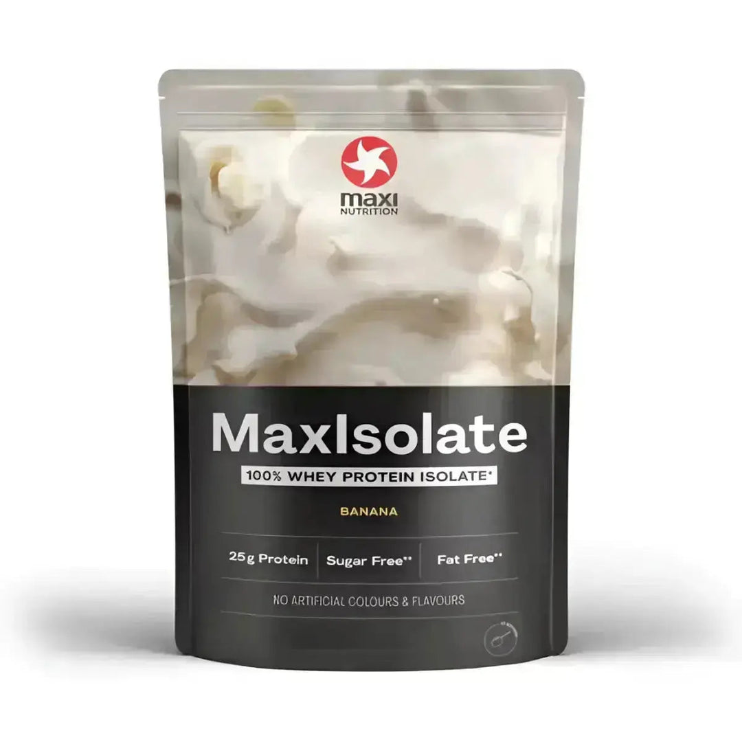 Pouch mit Banane-Geschmack von MaxiNutrition MaxIsolate 100% Whey Protein Isolate 1000g