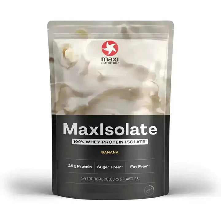 Pouch mit Banane-Geschmack von MaxiNutrition MaxIsolate 100% Whey Protein Isolate 1000g