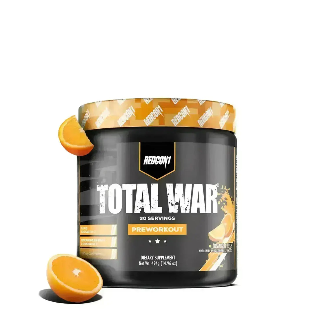 Orange-flavored Redcon1 Total War supplement mit Citrullin Malat für extremen Fokus