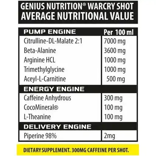 Genius Nutrition - Warcry Liquid Shot Cola 12x100ml