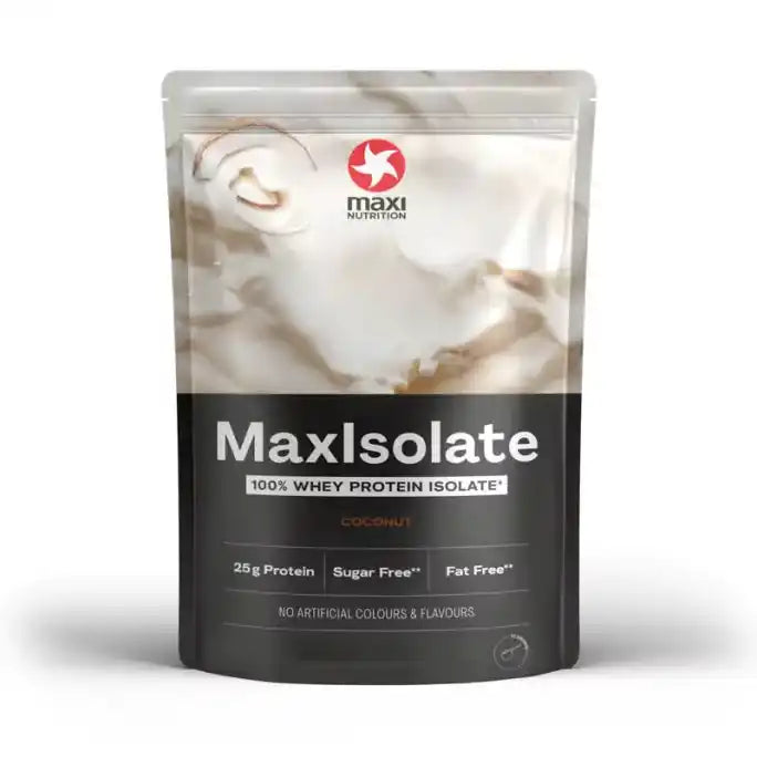 MaxiNutrition MaxIsolate 1000g mit Kokosgeschmack, idealer Whey Protein Isolate Pulverschub