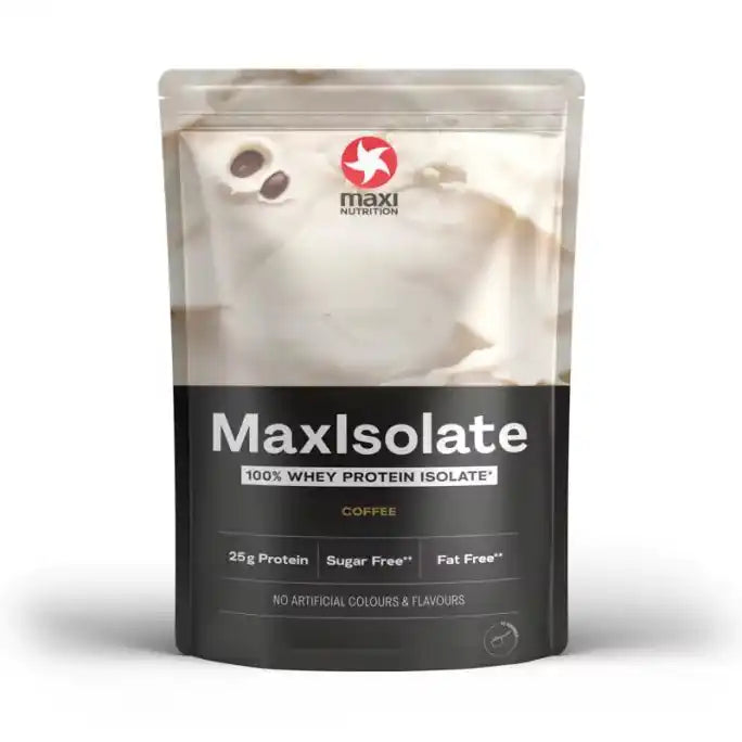MaxiNutrition MaxIsolate 1000g Kaffee-Whey Protein Isolat, ideal für Fitnessfans