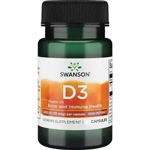 Swanson Vitamin D3 - 1000 IU - 30 Kapsel